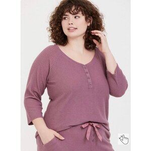 Torrid Size 1 Long Sleeve Pajama Top Mauve